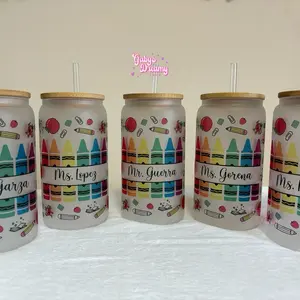 Personalized Teacher Appreciation Gift Glass Cup Drinkware Tumblers