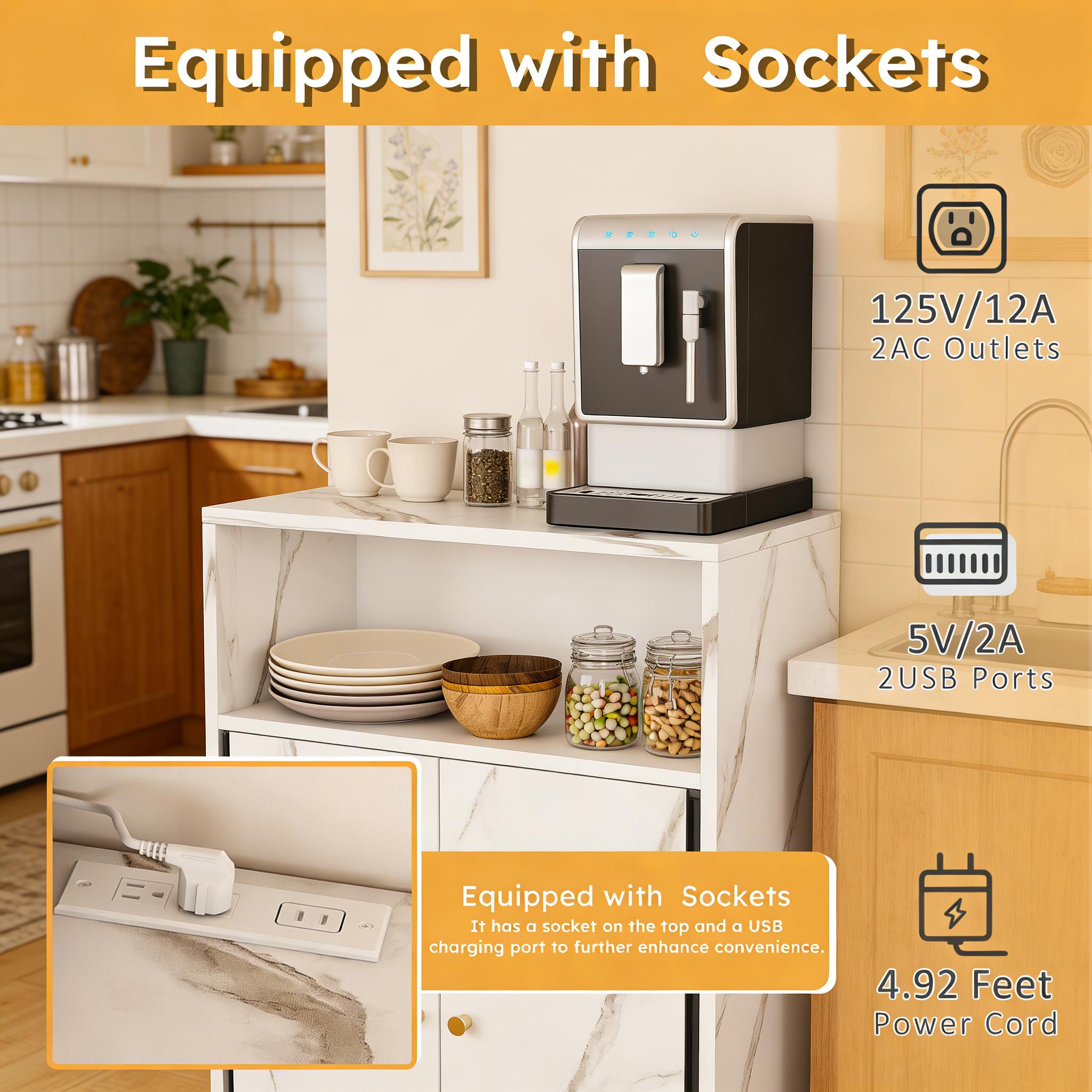 Multifunctional Folding Dining Table with Wall-Mounted Sideboard & Storage for Small Apartments - Space-Saving Foldable Desk & Table, White, 4-in-1 Power Outlet + USB, Silent Wheels, Locking Mechanism, Eco-Friendly, Apartment Essentials