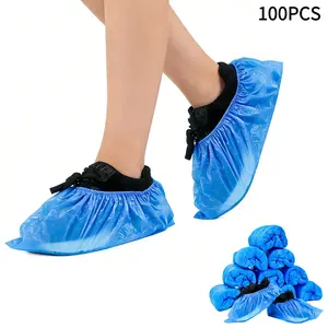 100pcs Disposable Plastic Shoe Covers, Waterproof Protection for Rainy and Snowy Days, Durable Indoor Use, Suitable for Home and Guests