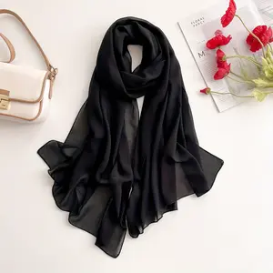 Luxurious Soft Chiffon Scarf - Fashion Scarves for Women with Breathable, Thin, Cozy, Windproof, Sunscreen, and Hijab Functions - Perfect for Leisure Style and Outdoor Activities