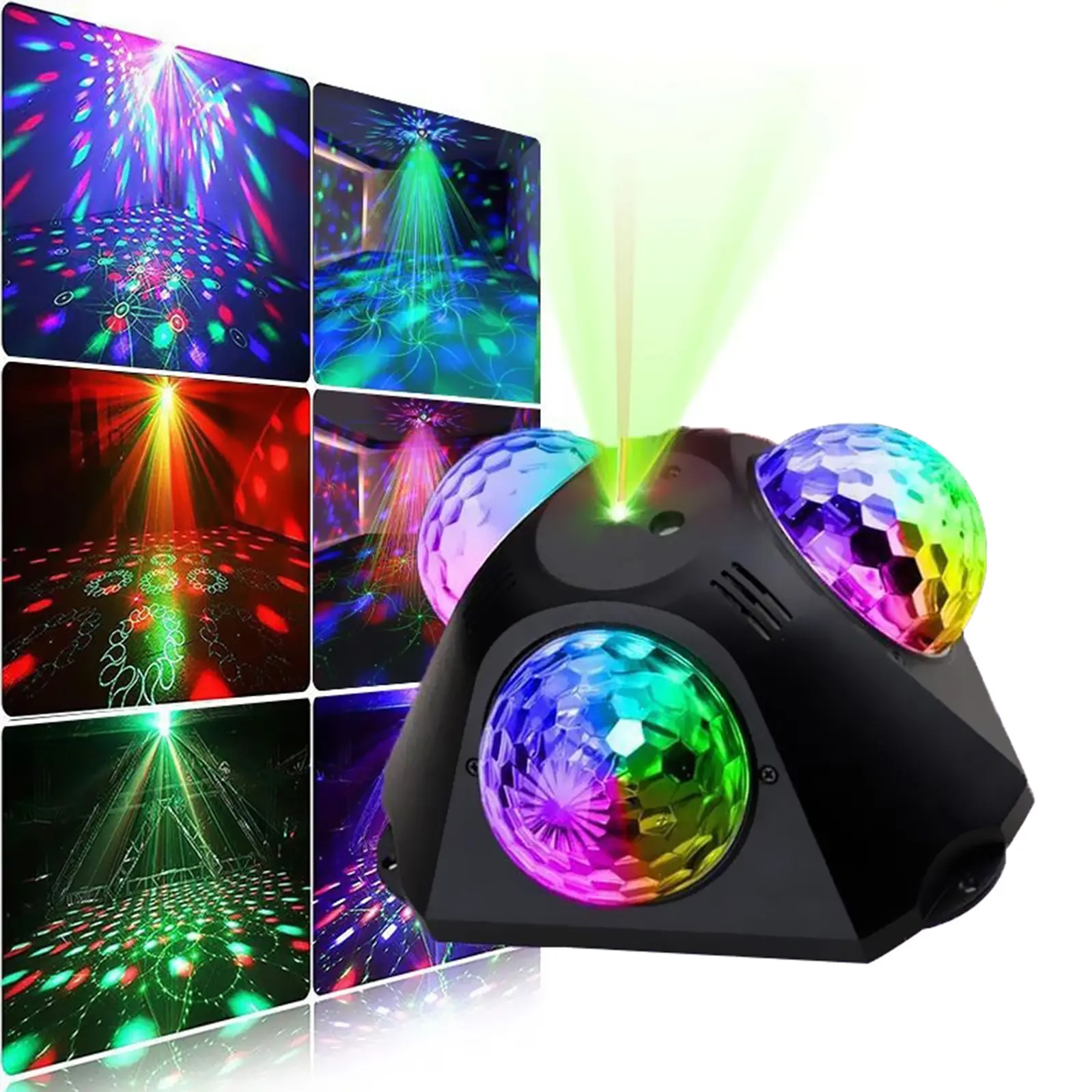 Areyourshop 3Head Sound Activated Magic Ball Strobe Light With Remote Control For Home Party