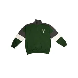 Big & Tall Fanatics Pieced Green Milwaukee Bucks 1/4 Zip Pullover