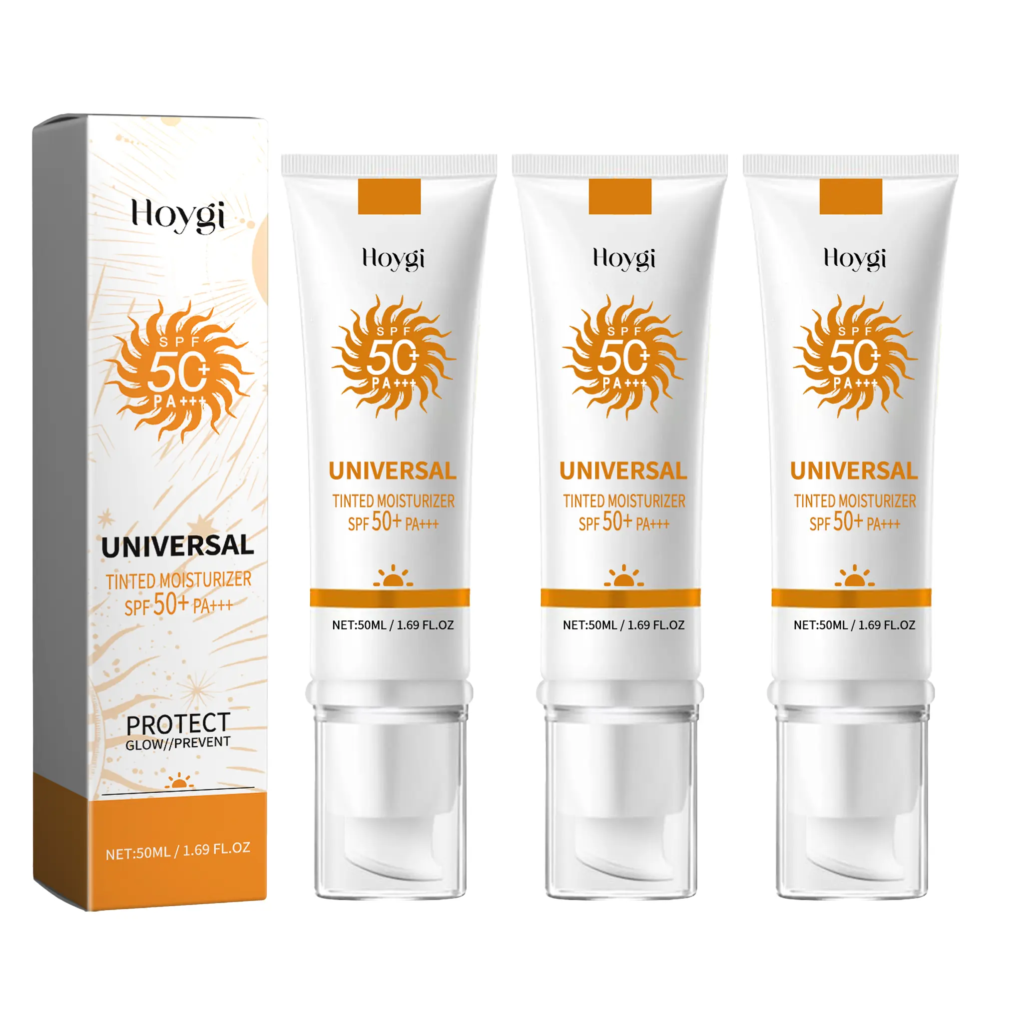 Tinted Face Moisturizer Sunscreen SPF 50 PA+++ 50ml - Hydrating, Moisturizing Waterproof Sunblock for Dry Skin - Prevents Sunburn & Tanning, Soothes & Repairs - Apply 30 Min Before Outdoor Use