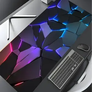 Creative Geometric Design Large Gaming Mouse Pad, Aesthetic Desktop Decoration Protective Pad, Big Size Rubber Pad Non-slip Lock Edge Work Pad, Extended Mousepad