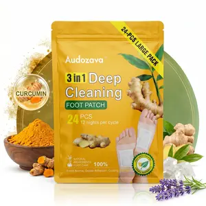 Natural Turmeric Bamboo Charcoal Foot Pads with Wormwood, Overnight Foot Care Patches for Tired Feet, Daily Self-Care Pads for Men & Women