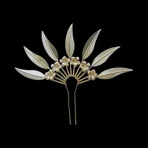 Southeast Asia vintage hair pin leaf design. Perfect for wedding, special celebration hair price ornaments. Metal Coating Metal Coating