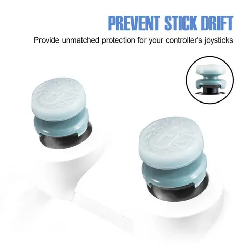 R6 Ice 6 Plastic Game Joystick Thumbstick Grips - Comfortable Grip, Enhanced Control Gaming Accessories for PS5, PS4, Xbox Series X/S, Xbox 1 Controllers (Curbs Stick Drift)