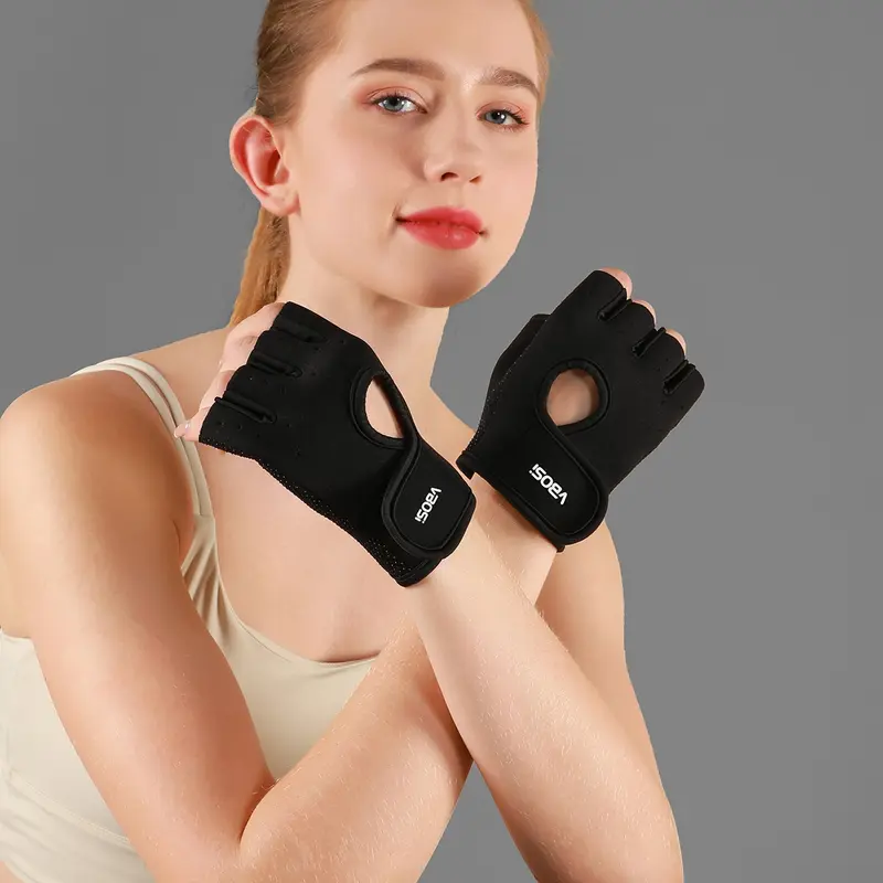 Non-slip Half Finger Sports Gloves, 1 Pair Breathable Comfortable Fitness Gloves for Gym Workout Accessories Cycling Climbing Athletic Accessory