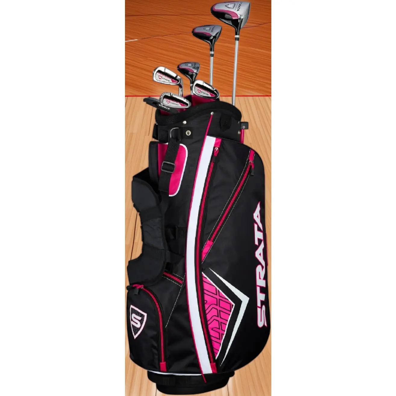 Women's Golf Club Set, Strata 11-Piece Complete Kit with Lightweight Forged Driver, Fairway Wood, Hybrid, Irons, Wedges, Mallet Putter & Bag, Designed for Forgiveness and Easy Swing Control, Golf Clubs, Mallet Putters, Driver Golf Clubs