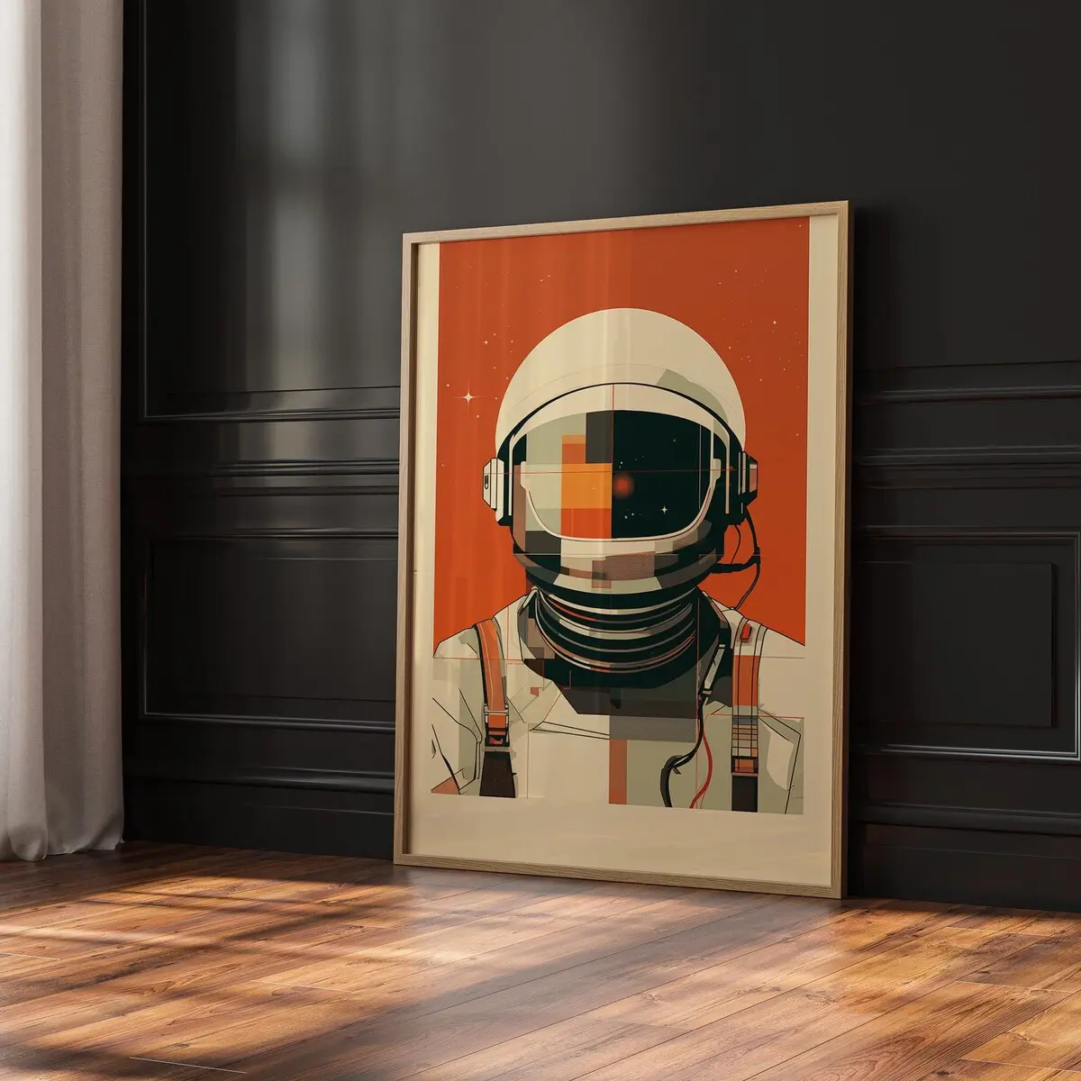 Astronaut Poster, Space Wall Art, Retro Boho Decor, Unframed