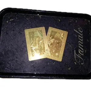 Fumale Queen and Queen Resin Tray Black with Gold Foil Elegant Design