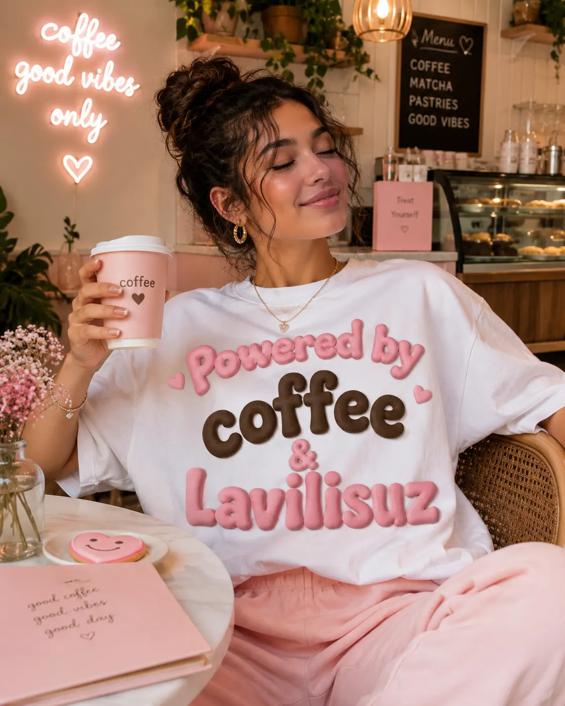 Powered by Coffee & Lavilisuz Oversized Tee
