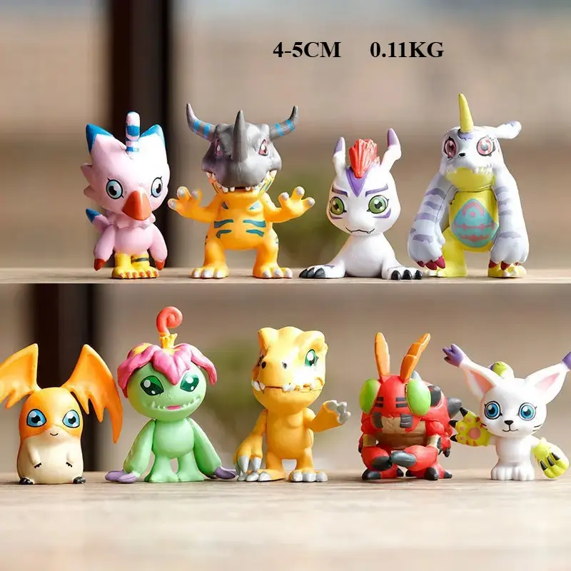 9pcs/Set Digimon Adventure Tailmon Gomamon Patamon Gabumon Tentomon Palmon Piyomon Agumon Anime Model Toy Doll Gifts