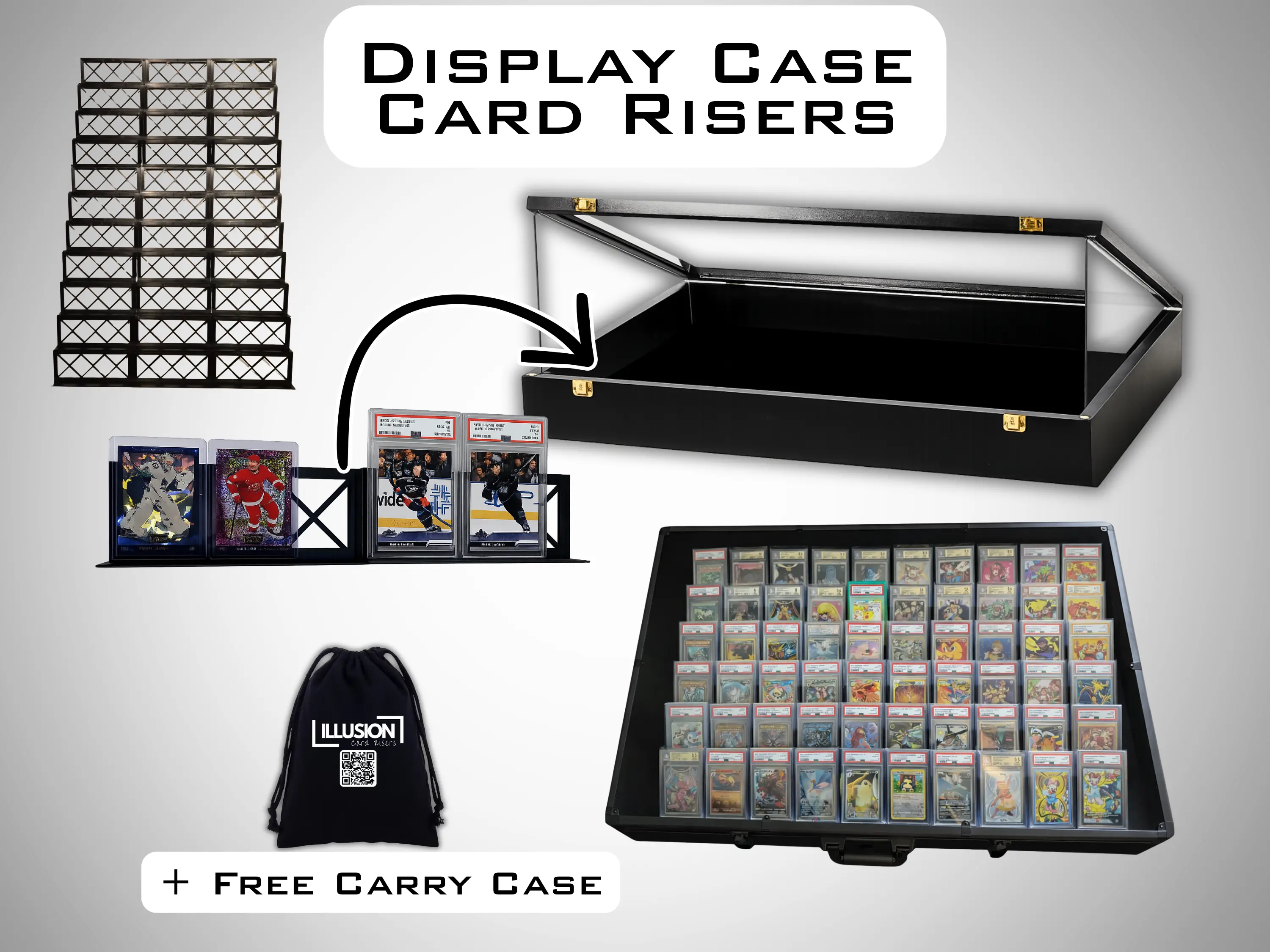 Illusion Card Risers, Display Case Card Riser Stands for your card case ...