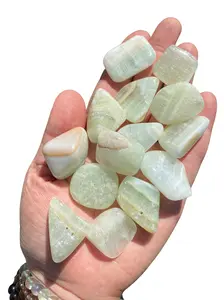 New Moon Beginnings Green Calcite Stone Tumbled Stone - Natural Stone with Unique Shape and Color