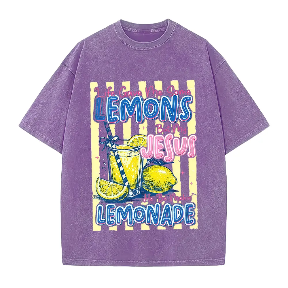 Washed T-shirt-Purple