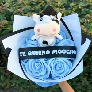 Te Quiero Moocho - I love moo   .. with keychain plush ..message for custom color or message