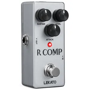 LEKATO R COMP Compressor Pedal, Mini Compressor Guitar Effect Pedal, Compressor Effect Pedal for Electric Guitar and Bass