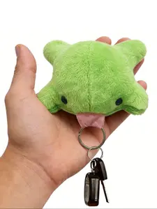 Cute Frog Key chain,Kawaii Frog Plush Key chain,Green Frog Purse Bag Charms Funny Frog Decor Car Keys Gifts