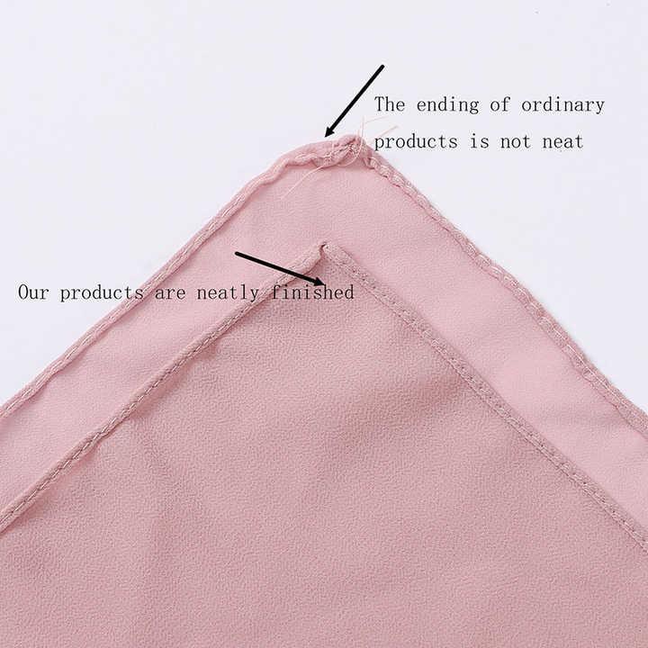 Islamic Shawl Plain Georgette Muslim Women Hijab Headscarf Bubble Chiffon Hijab Scarf