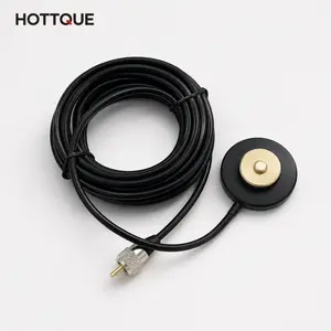 NMO Magnetic Antenna Mount with PL259 Connector, 5m/16.4ft Cable, 5cm No-Drill Magnetic Base for Vehicle Mobile Radio Antenna Installation