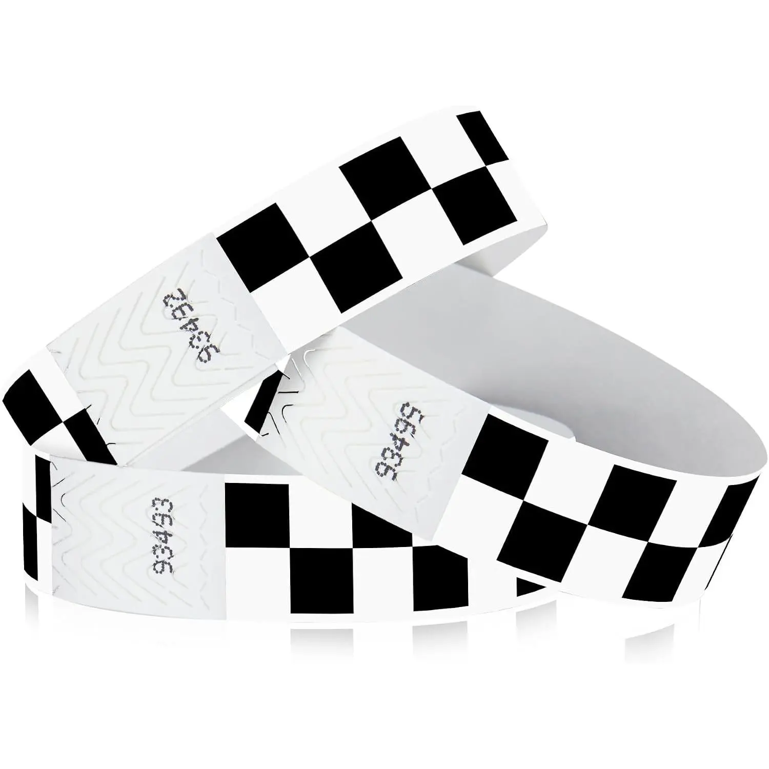 500 WristCo Black Checkered/Checks Tyvek Wristbands for Events | Comfortable Water/Tear-Resistant - USA Made Tyvek Wristband ID Bracelets for Events, Concerts, Party Security, VIP Admission