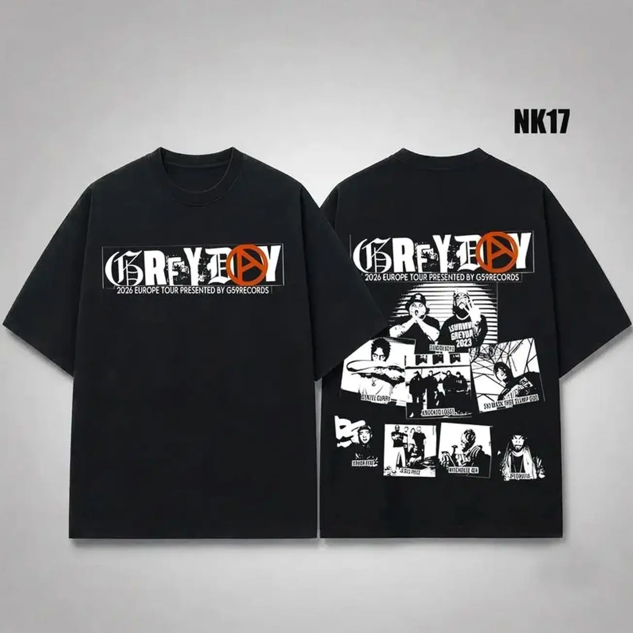 Grey Day Tour 2026 V2 T-Shirt, Underground Rap G59 Aesthetic Dark Streetwear Style Graphic Tee, Unisex Concert Outfit for Music Fans Festival Lovers, Cotton Summer Casual Shirt YE2 FAT