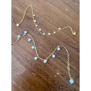 waterproof butterfly and pearl anklets