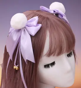 Black Blue Red Purple Lolita Headdress Bow Lolita Hair Pin Cosplay Accessories Christmas Gift