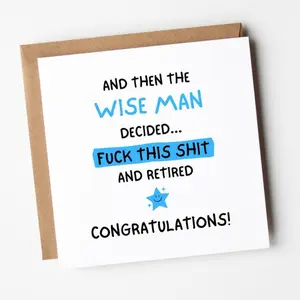 1Pc Men's Retirement Card, Smart Elderly Retirement Blessing Card, Men's Retirement Card, Fun Retirement Card, Colleagues Resignation Card, Funny Dad Card