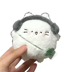 Cute Chubby Kitten Egg & Clover Plush Doll| Fluffy Hanging Charm, Adorable Bag Charm & Keychain Pendant