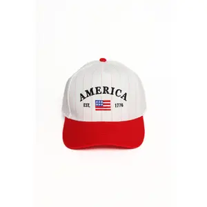 AMERICA EST. 1776 Embroidered Pinstripe Two Tone Cap