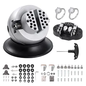 【Summervibes】VEVOR Ball Vise, 3" Engraving Setting Tool, 360° Rotation Engraving Block Vise, 70 PCS Attachment Jewelry Engraving Block Tools Standard Block for Gemstone Inlay and Small-Scale Engraving