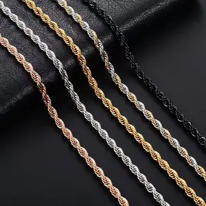 14K Real Gold-Plated Rope Chain Necklace for Women and Men,Upgraded Shine, Faceted Cut, Tarnish-Free, Goldstone necklace 6mm/8mm, 22"/24" Jewelry