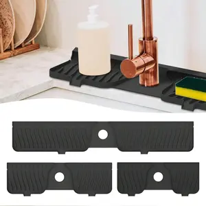 Kitchen Sink Faucet Mat, Silicone Foldable Splash Guard, Button Lock Drain Pad, Kitchen Sink Protector, Kitchen Sink Accessories, Water Splash Guard
