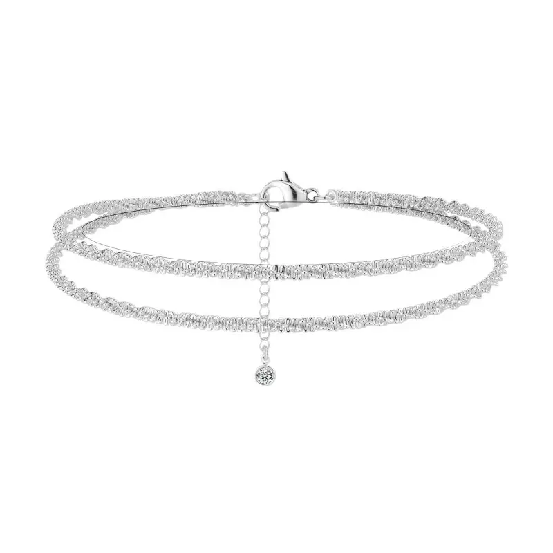 14K Gold Plated Dainty Layered Waterproof Necklace & Anklet Set for Women, Adjustable Stackable Figaro Beaded Cuban Link Anklets, Summer Beach Trendy All-Match Exquisite Jewelry Gift