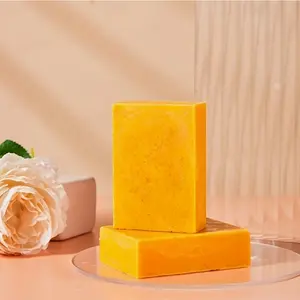 Lemon turmeric kojic acid soap + foaming net, rich inturmeric, vitamin E, and olive oil, deeply cleanses andmoisturizes. Turmeric shampoo soap, handmade soap forbathing and facial use, suitable for all hair and skin types.