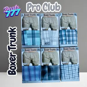 PRO CLUB 2-Pack Classic Woven Boxers, Mix Colors Classic boxers with functional front fly and elastic waistband designed for a comfortable everyday wear.