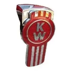 KW T800-T600 Hood Grille Logo Emblem Medallion for Trucks - Red & Chrome Finish - Durable & Stylish