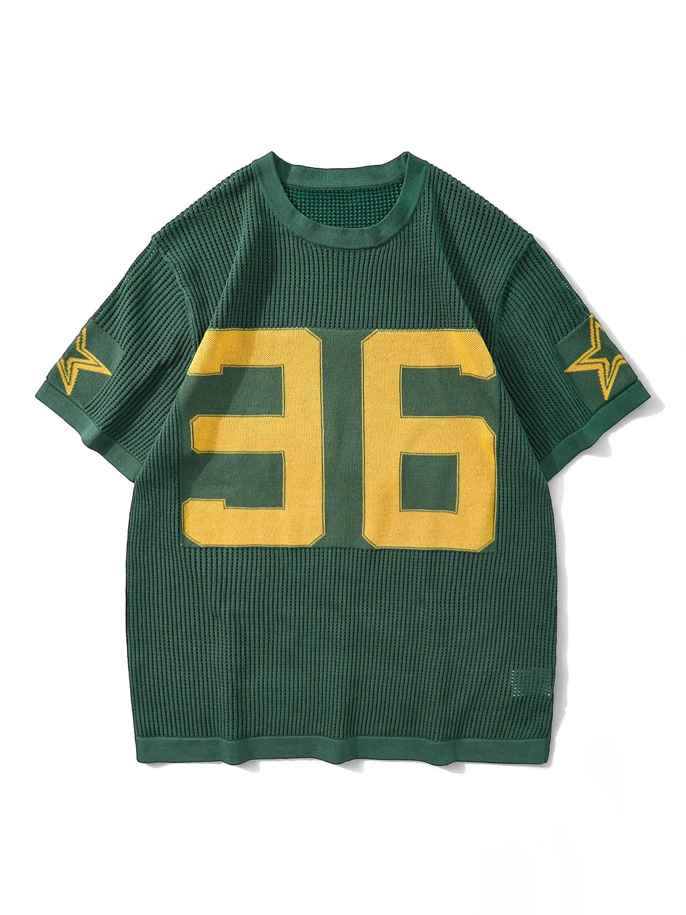 Men's Athletic T-Shirt, Quick-Drying Loose-Fit Track Style Top with Contrast Binding, Sheer Cooling Mesh and Football Graphic, Polyester Shirt, Track Jersey Style, Football Figure Men's Short-Sleeve T-Shirts, Casual Sport