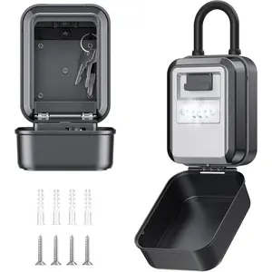 Light Up Key Lock Box -  Wall Mount Portable 4-Digit Combination Key Safe Storage for Outdoor//Airbnb//Realtor/Large Capacity/Resettable Code
