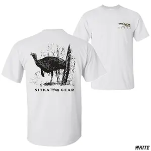 Sitka Gear Hunting Graphic T-Shirt, Features Wild Turkey Illustration With “Sitka Gear” Text On Back And Sitka Logo On Chest, Outdoor Hunting Theme, Performance Inspired Design, Unisex Casual Tee, Gift For Hunters, Top Menswear Streetwear Casual