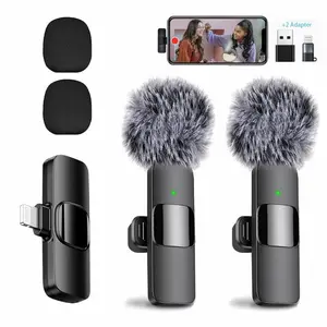 Professional Wireless Microphone, USB Rechargeable Wireless Microphone, Plug-Play Lapel Mic for Video Recording, Teaching, Interviews, Podcast Equipment, Gifts for Mums Mini Microfono Minimic C Interface Mini Microphone Phone Accessories Audio Sm
