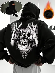 Street Style Skull Mask Jacket, Fitted Design, Warm and Comfortable, Trendy Skeleton Print, Perfect for Spring & Fall