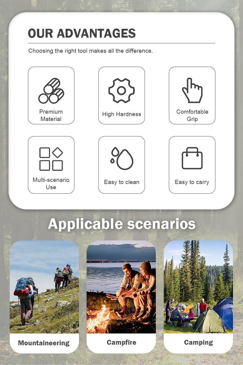 EDC multifunctional outdoor folding knife with G10 handle; convenient pocket/belt clip for easy carry; outdoor cutting tool designed specifically for climbing and fishing; a camping and hiking essential.