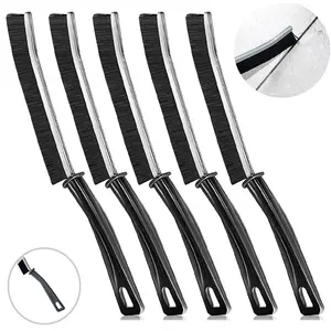 5 Piece Hard Bristle Crevice Brush Set，Multifunctional Crevice Cleaning Brush Tool Must Haves，Long Handle Brush，Small Cleaner，Brush -Deep Reach Gap，for Bathroom Tiles Household Kitchen，Window Track Groove，Car，Spring Cleaning，Home Cleaning，House Cleaning