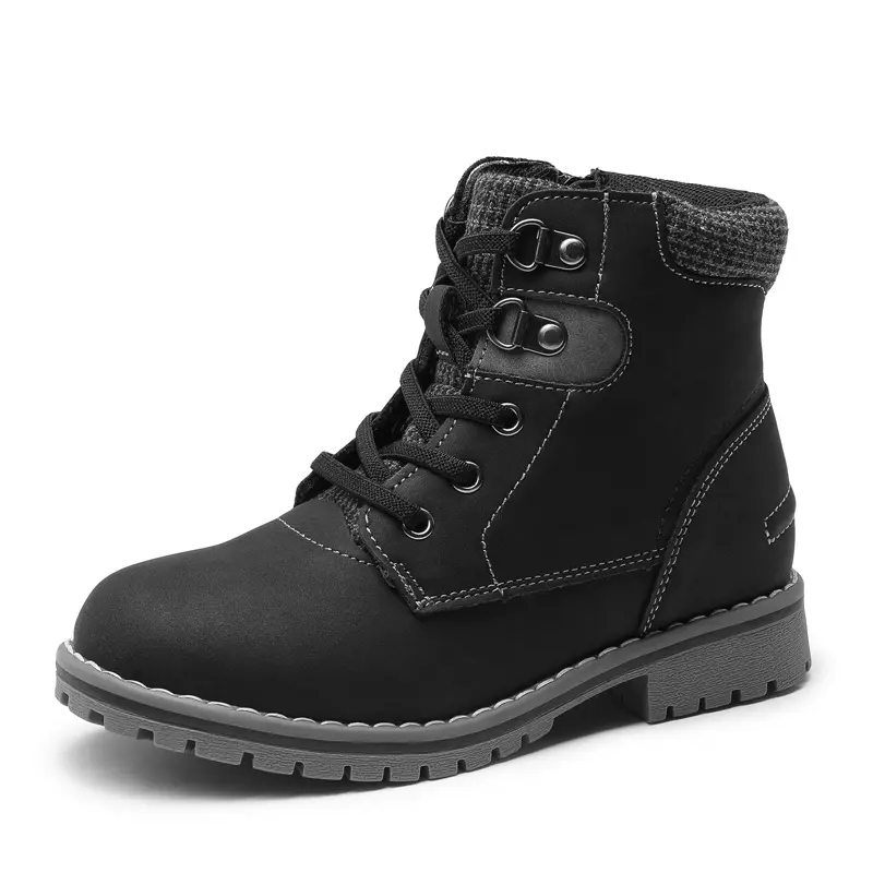 Bruno Marc Boys' Leather Ankle Boots - Side Zipper Design, Kids' Fashion Footwear for Casual Wear, Walking, Backpacking, Climbing