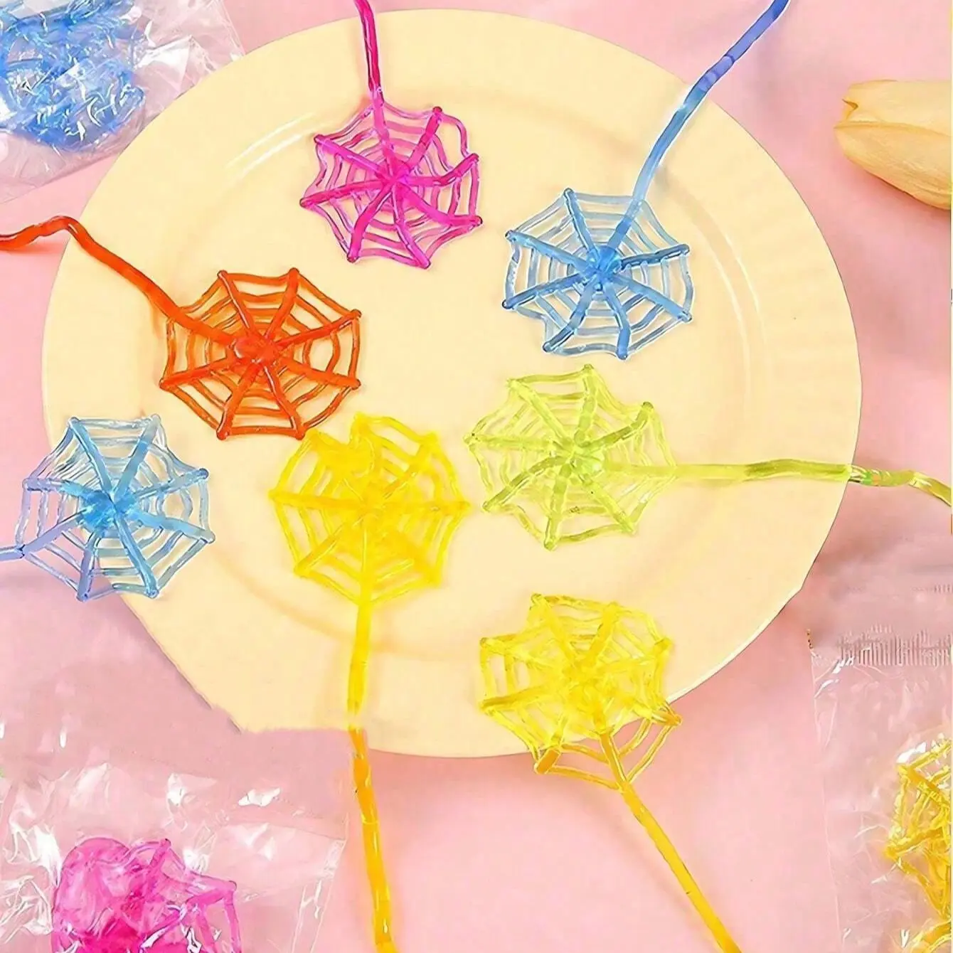 Random Color Elastic Spider Web Party Gift, Party Favors Assortment, DIY Spider Web Party Present, Birthday Gift, Valentine's Day Party Gift (adult Use Only)