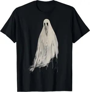Ghost Horror Spooky Spirit Scary Halloween Goth Aesthetic T-Shirt Casual Shortsleeve hall graphic tee