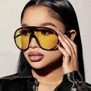Oversized Oval Sunglasses Women Punk Fashion Big Frame Vintage Cycling Sun Glasses Men Shades Retro Gradient Shades